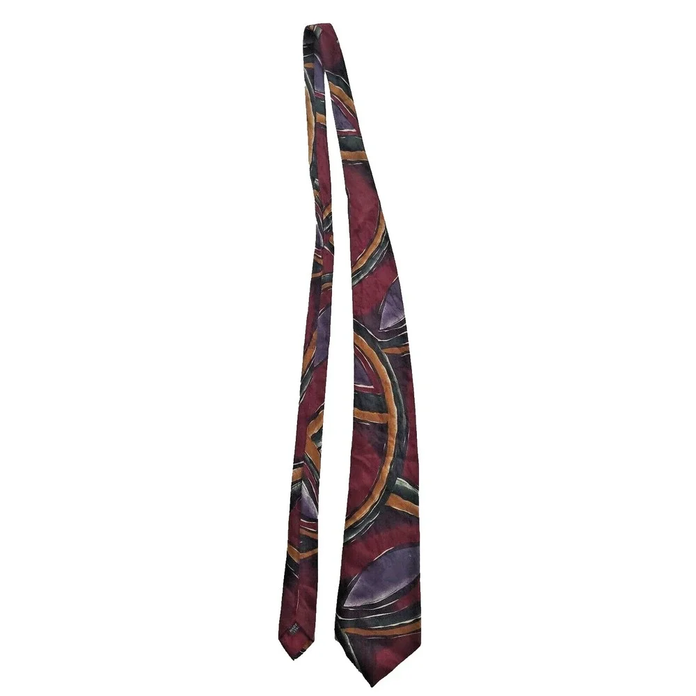 Vintage Issac Zelcer made in Italy Silk Tie  Abstract Art Design